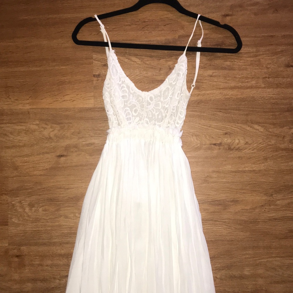 Lacey and float white dress